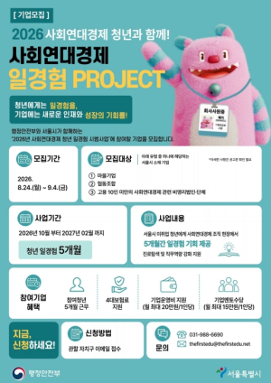 영등포구, 청년 고용 사회연대경제기업에 월 234만 원 지원